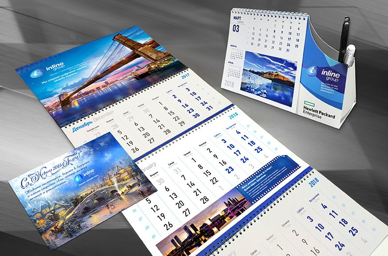 Set of corporate calendars for Inline Group