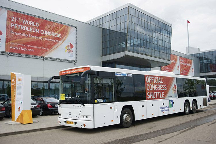 Оформление outdoor и транспорта для 21го Мирового Нефтяного Конгресса